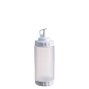 Емкость для соуса  500 мл. d=70 мм. h=200 мм. с 2 крышками, широкая прозрачная, крышки белые GP /1/96/