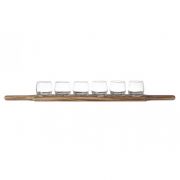 APERO SET 6GLASSES 1 WOODEN TRAY