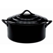 BLACK CASSEROLE WITH LID 0,2L D10XH5CM