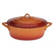 ORANGE OVENDISH OV. WITH LID 16,5X13X6,5