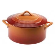ORANGE OVEN DISH ROUND W/LID D10XH5CM