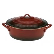 RED OVENDISH OVAL WITH LID 16,5X13XH6,5