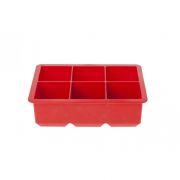 ICE CUBE TRAY CUBES RED 6PCS 16X11X5CM