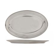 OVAL STAINLESS STEEL SERVING TRAY 35CM