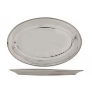 OVAL STAINLESS STEEL SERVING TRAY 40CM