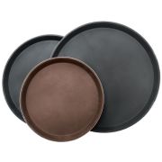 Поднос полностью прорезиненый,коричневый d=28 см, P.L. - BarWare