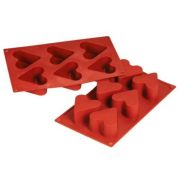 Форма силиконовая P.L. Proff Cuisine «Сердце» 6 ячеек d 65 мм, h 40 мм (30*17,5 см)