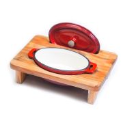 Подставка из бука для чугунной кастрюли «Овал» 30*22 см, P.L. Proff Cuisine