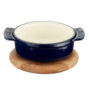 Сковородка круглая d=10см, 200 мл, чугун,эмаль синяя на д/подставке LAVA