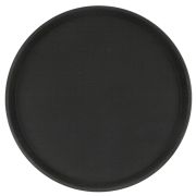 Поднос прорезиненный круглый 400х25 мм черный [1600CT Black]