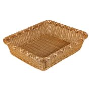 Корзинка пластиковая 450х400х110 мм прямоугольная коричневая [Brown 5501]