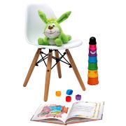 Стул пластиковый «Eames Бэмби» с жестким сиденьем (ножки дерево)
