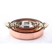 Кастрюля низкая с 2-мя ручками, медь, 24 CM