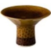 Блюдо на ножке 18 см, декор gold brown, Raw Design by RBC