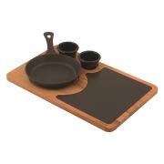 Минисковородка на подносе с чугунной панелью(Ø)12cm. (не включает соусники)