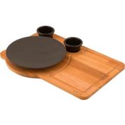 Мини блюдо на деревянном подносе (Ø)21cm. (не включает соусники)